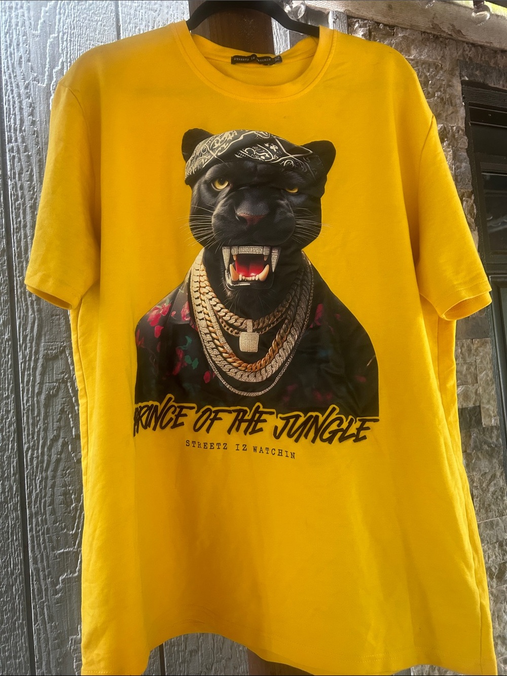 Streetz is watchin Prince of the Jungle' Panther Graphic Tee Sz xl